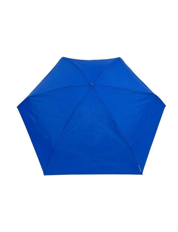 Mini ombrello tascabile manuale blu con astuccio e 6 raggi, antivento